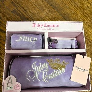 Juicy Couture Lavender and Gold Bag Set
